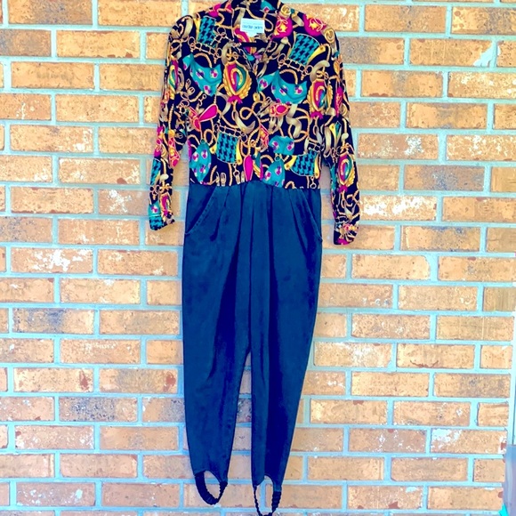 vintage jumpsuit with stirrups 80’s, 90’s one-piece pants romper great condition - Picture 1 of 13